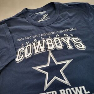 Vtg Dallas Cowboys Tony Romo‎ #9 T Shirt 2007 NFC East Champions XL Football SS